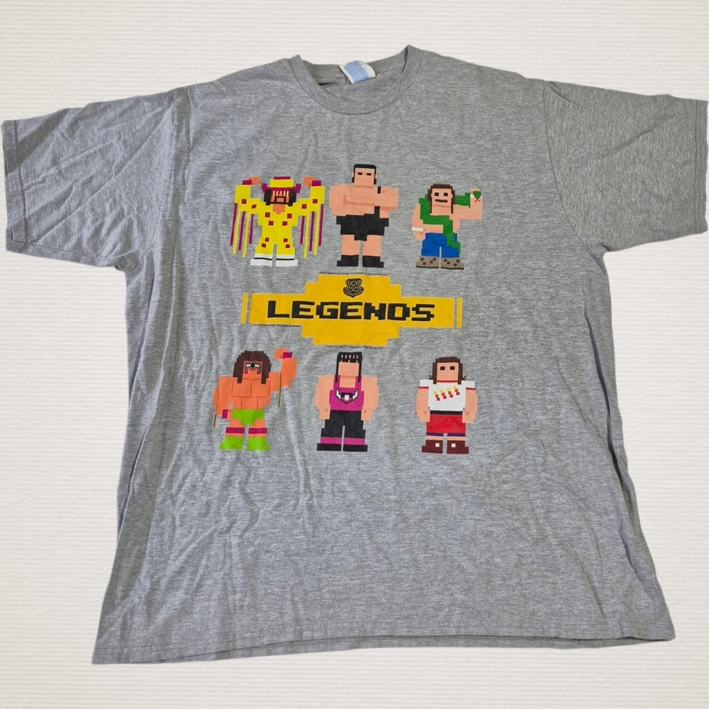 WWE Legends 8-Bit Graphic T-Shirt Men’s XL Gray 2019 Retro Wrestling Gamer Style